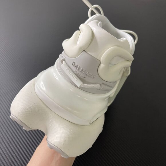 Balmain Unicorn Leather Low-Top White Loafers - Picture 4 of 9